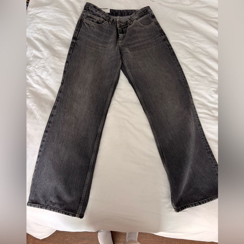 * Zara TRF BAGGY LOW RISE DENIM - Gray wash